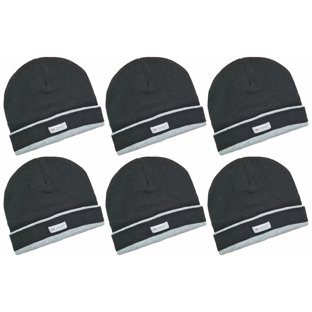 6x Dents 3M Thinsulate Beanie with Contrast Brim Bulk Pack - Black