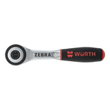 Wurth 3/8" Reversible Ratchet Wrench 360° Twist Handle Chrome Vanadium 175mm DIN 3122