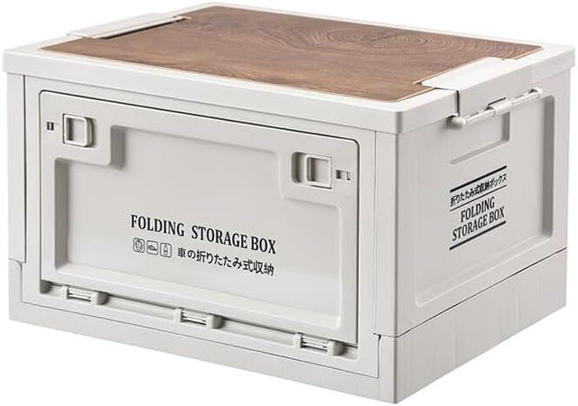 Viviendo Foldable Camping Storage Box Container, Grey, 30 Liter Capacity