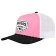 Ringers Western Garage Trucker Cap Mid Profile Mesh Back Snapback in Melon/Black