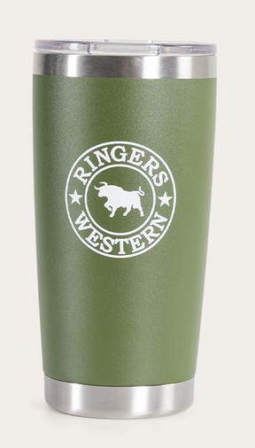 Ringers Western 590ml Riverstone Stainless Steel Tumbler Mug Cup  - Cactus Green