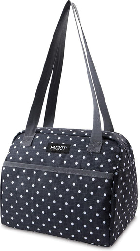 PACKIT Polka Dot Hampton Chiller Insulated Lunch Box Bag Picnic Food Storage