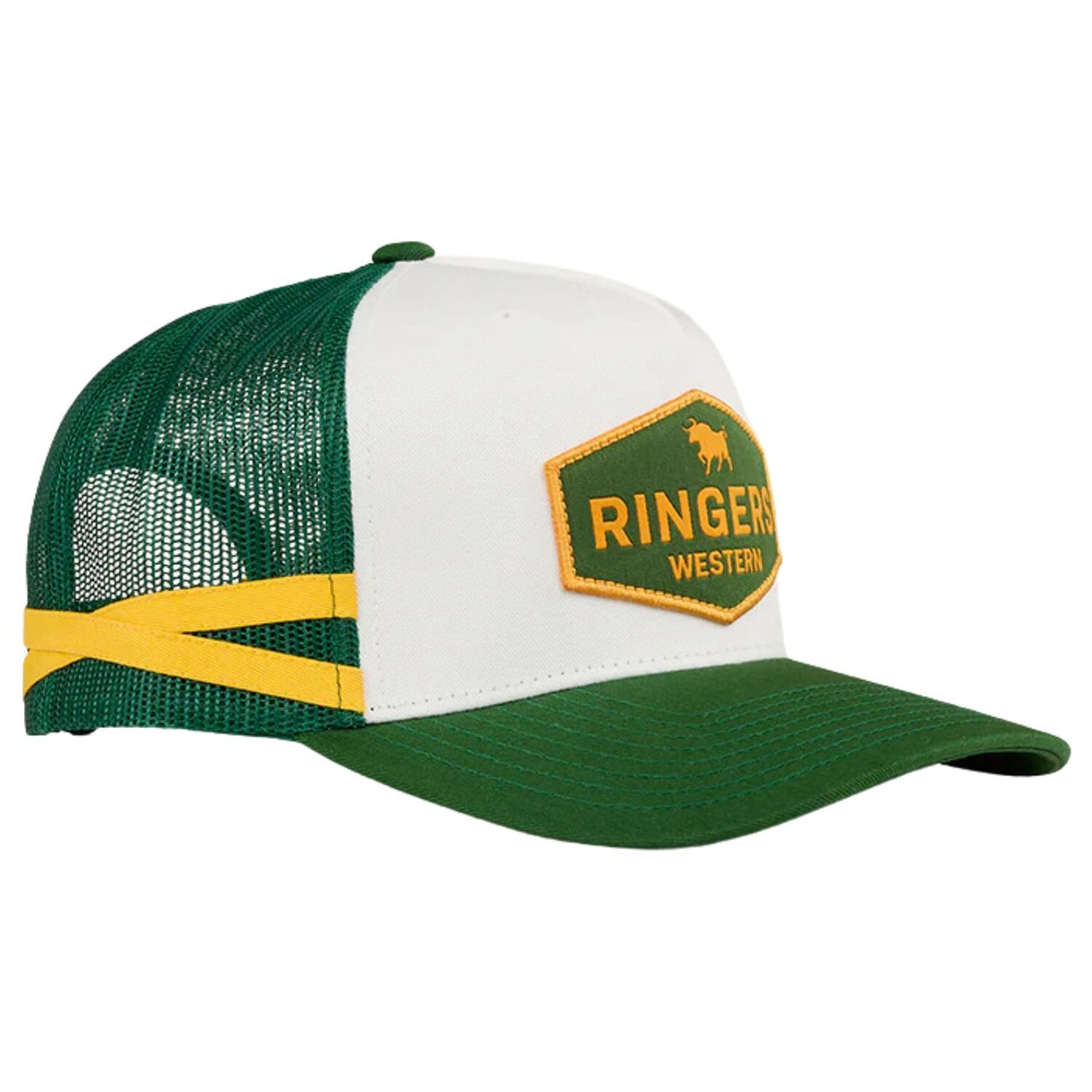 Ringers Western Cunningham Kids Trucker Cap Mesh Back Snapback in Lake Green