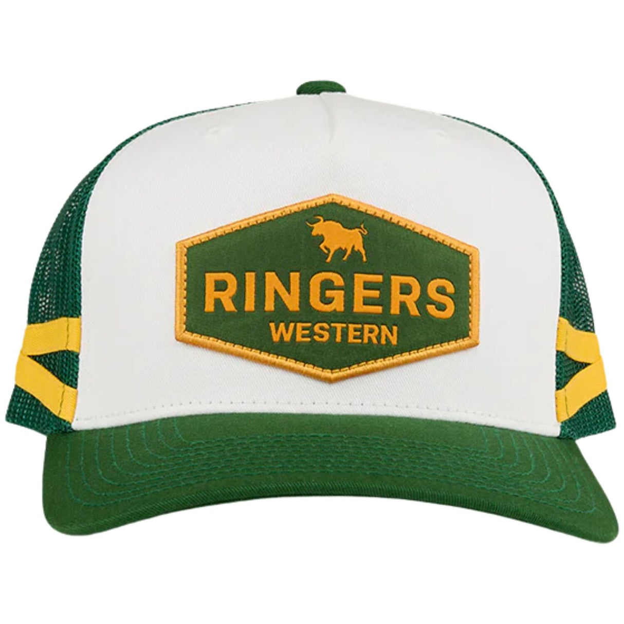 Ringers Western Cunningham Kids Trucker Cap Mesh Back Snapback in Lake Green