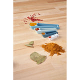 4pc Set Culinare 16cm Plastic Measuring Spoons Set Kitchen Baking - Blue