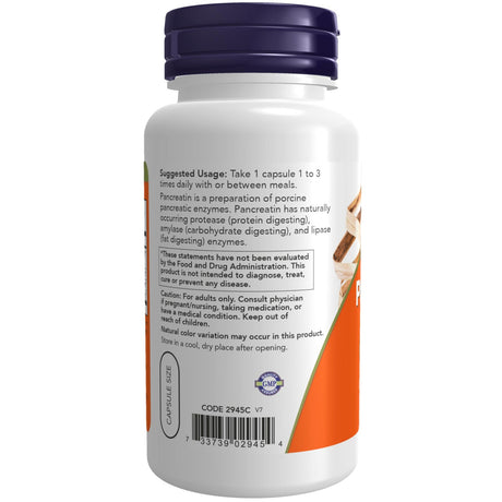 NOW Foods Pancreatin 2000 - 100 Capsules (200 mg per Capsule)