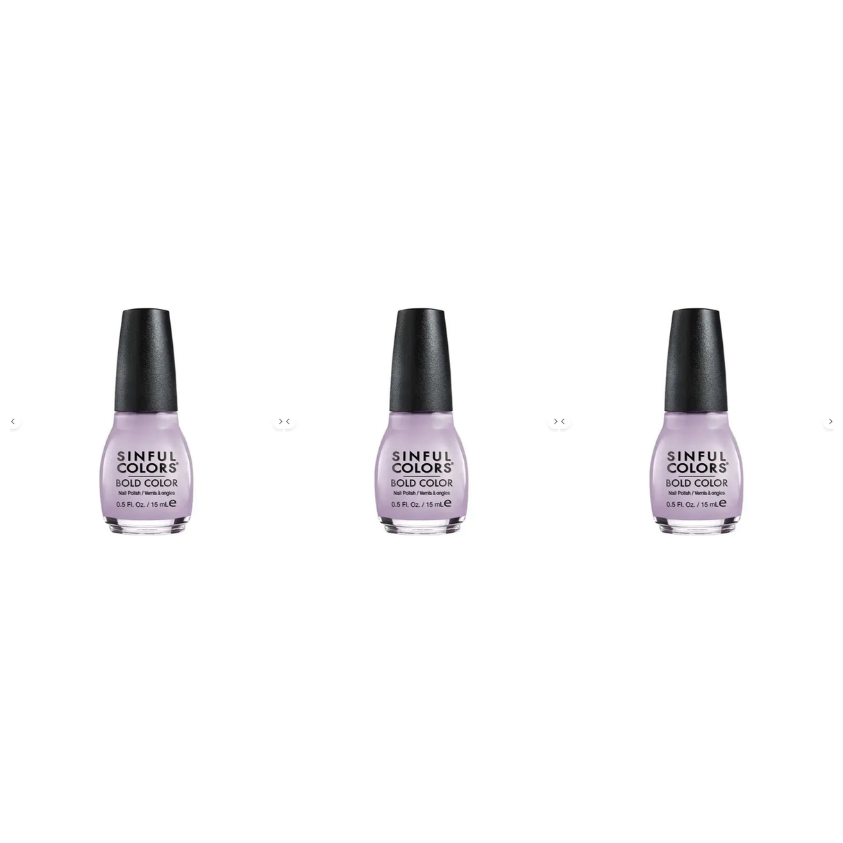 3x Sinful Colors 15ml Nail Polish 3-in-1 Treatment Top Coat Pack - 1707