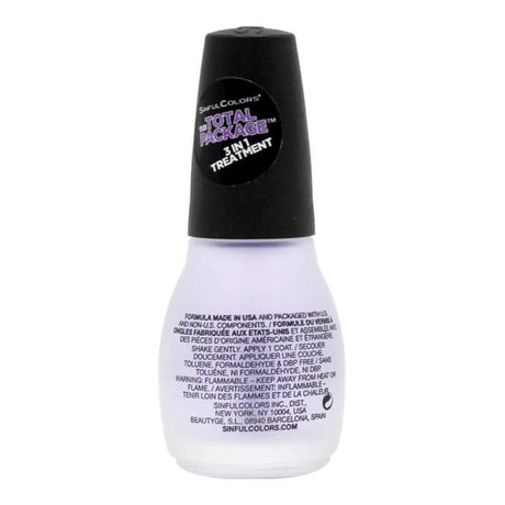 3x Sinful Colors 15ml Nail Polish 3-in-1 Treatment Top Coat Pack - 1707