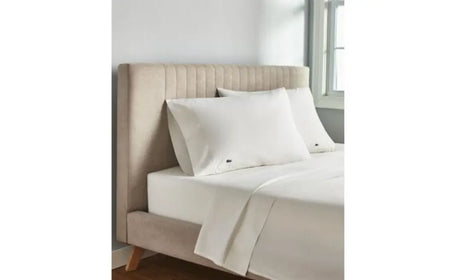 Lacoste 4-Piece California King Bed Sheet Set in White