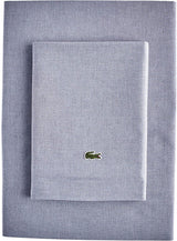 Lacoste 4-Piece Cotton Blend Queen Bed Sheet Set in Chambray Blue