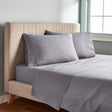 Lacoste 4-Piece Cotton Blend Queen Bed Sheet Set in Chambray Blue
