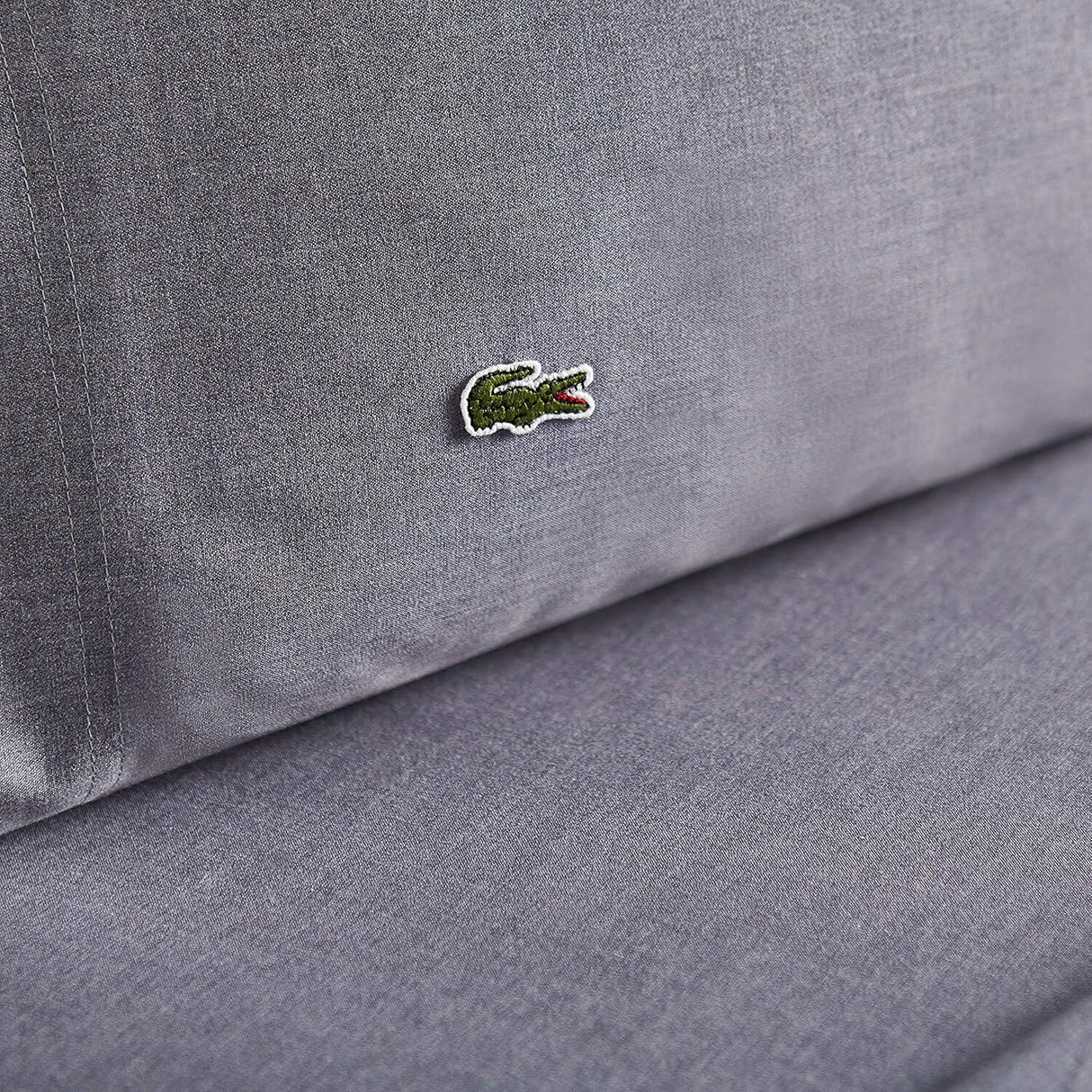 Lacoste 4-Piece Cotton Blend Queen Bed Sheet Set in Chambray Blue