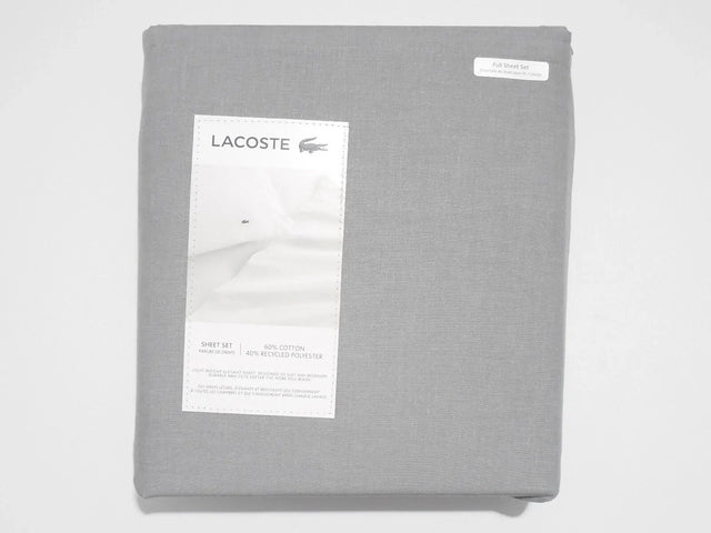 Lacoste Cotton Blend Twin Bed Sheet Set (Oversized Australian Single) in Chambray Grey