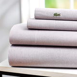 Lacoste California King 4-Piece Bed Sheet Set in Chambray Grey