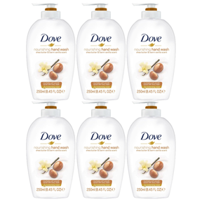 6x 250ml Dove Nourishing Handwash Bulk Pack - Shea Butter & Warm Vanilla Scent