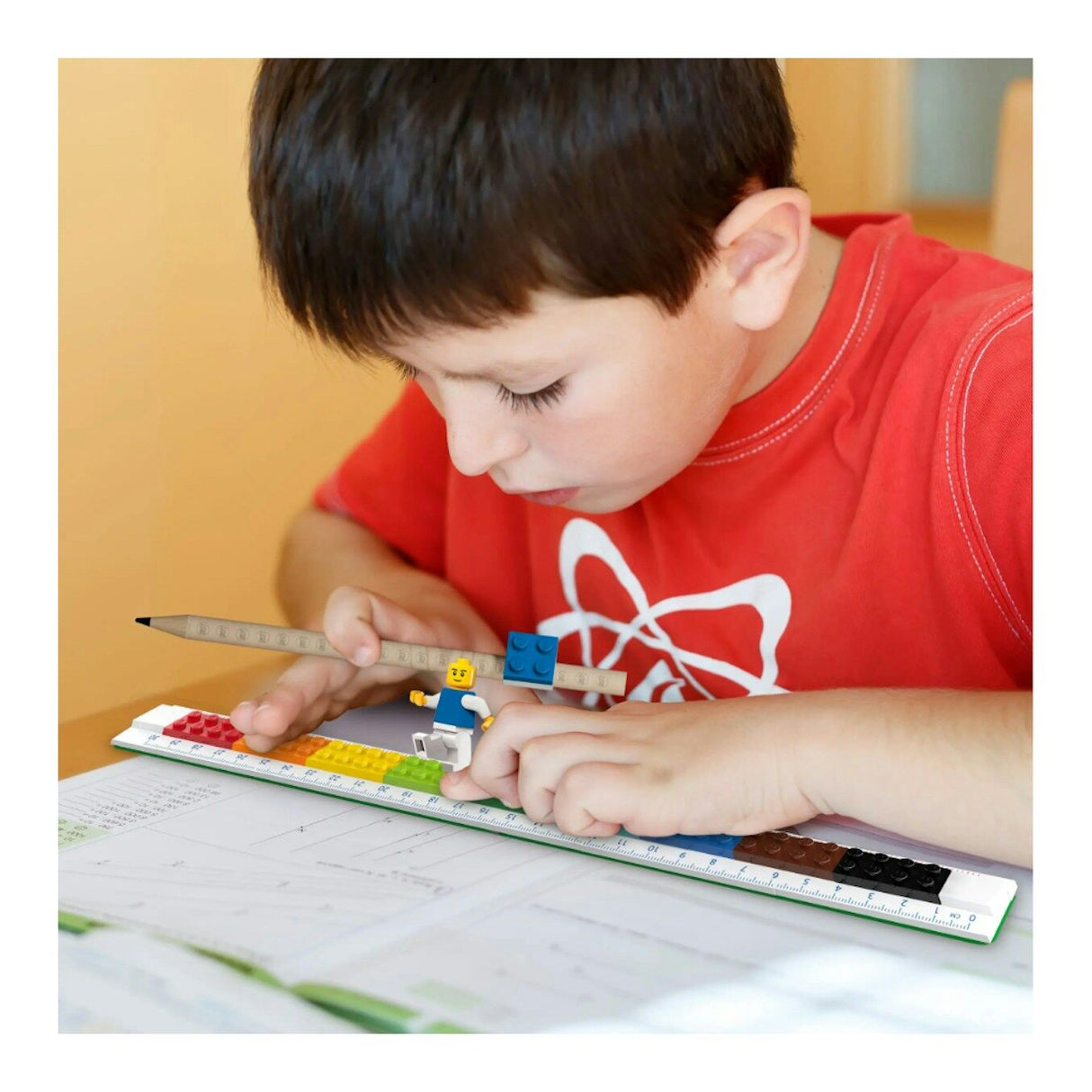 Lego 2.0 Convertible Buildable Ruler w/ Minifigure School Stationery