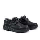 Sfida Class Junior Kids Leather V Strap School Shoes - Black (Boys/Girls)