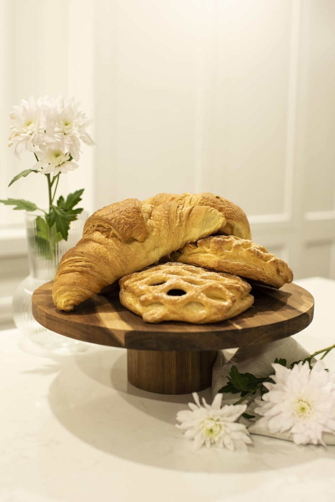 Peer Sorensen Round Cake Stand 30x10cm Acacia Wood Display Serving Platter in Brown