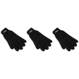3x Dents 3M Thinsulate Black Gloves Pack - Knitted Winter Snow/Ski Polar Fleece Thermal