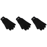 3x Dents 3M Thinsulate Black Gloves Pack - Knitted Winter Snow/Ski Polar Fleece Thermal
