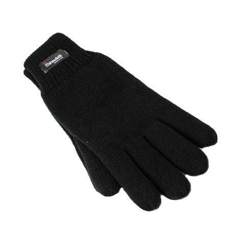 3x Dents 3M Thinsulate Black Gloves Pack - Knitted Winter Snow/Ski Polar Fleece Thermal