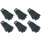 6x Dents 3M Thinsulate Charcoal Gloves Bulk Pack - Knitted Winter Snow/Ski Polar Fleece Thermal