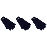 3x Dents 3M Thinsulate Navy Gloves Pack - Knitted Winter Snow/Ski Polar Fleece Thermal