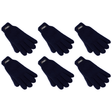 6x Dents 3M Thinsulate Navy Gloves Bulk Pack - Knitted Winter Snow/Ski Polar Fleece Thermal