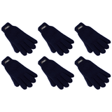 6x Dents 3M Thinsulate Navy Gloves Bulk Pack - Knitted Winter Snow/Ski Polar Fleece Thermal
