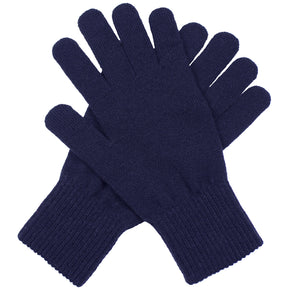 Dents Mens Full Finger Stretch Knit Gloves - Navy (Warm Winter)