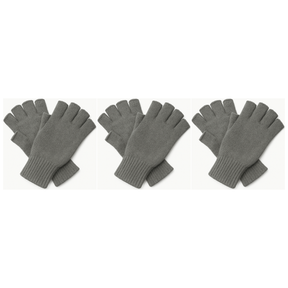 3x Dents 3M Thinsulate Charcoal Fingerless Gloves Pack - Knitted Insulation Polar Fleece