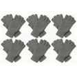 6x Dents 3M Thinsulate Charcoal Fingerless Gloves Bulk Pack - Knitted Insulation Polar Fleece