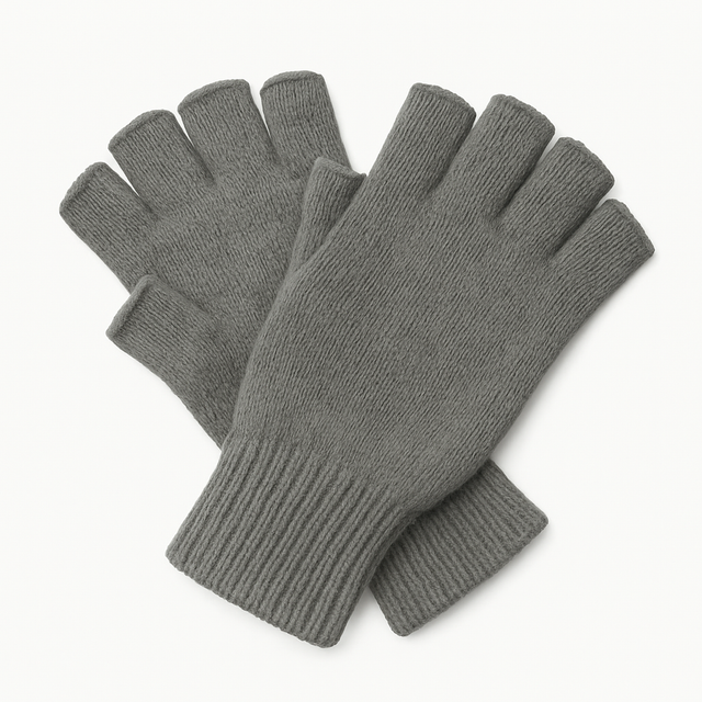 DENTS 3M THINSULATE Polar Fleece Fingerless Gloves Warm Knitted Insulation - Charcoal