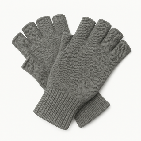 6x Dents 3M Thinsulate Charcoal Fingerless Gloves Bulk Pack - Knitted Insulation Polar Fleece