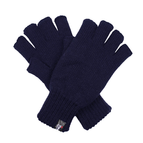 Dents 3M Thinsulate Navy Fingerless Gloves - Knitted Insulation Polar Fleece