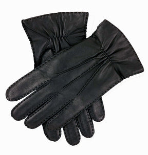 DENTS Mens Premium Kangaroo Leather Black Gloves - Cashmere Lined