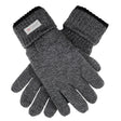 Dents Mens Thinsulate Lined Knit Gloves - Charcoal (Rollover Cuff)