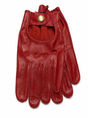 Dents Mens Classic Unlined Vintage Leather Driving Gloves  - Red