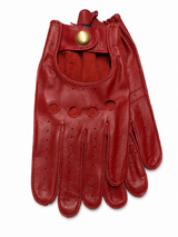 Dents Mens Classic Unlined Vintage Leather Driving Gloves  - Red