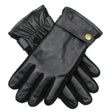 DENTS Mens Premium Kangaroo Leather Strap & Stud Winter Gloves - Black