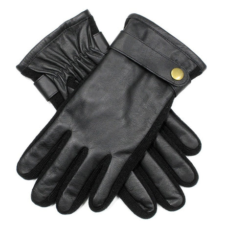 DENTS Mens Premium Kangaroo Leather Strap & Stud Winter Gloves Gentlemans - Brown