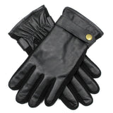 DENTS Mens Premium Kangaroo Leather Strap & Stud Winter Gloves Gentlemans - Brown