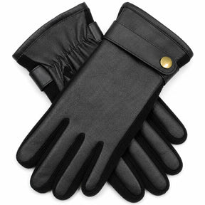Dents Mens Premium Kangaroo Leather Strap & Stud Winter Gloves - Black