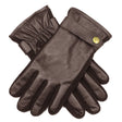 DENTS Mens Premium Kangaroo Leather Strap & Stud Winter Gloves - Brown