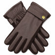 Dents Mens Premium Kangaroo Leather Strap & Stud Winter Gloves - Brown