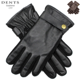 DENTS Mens Premium Kangaroo Leather Strap & Stud Winter Gloves Gentlemans - Black