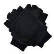 Dents Mens 3M Thinsulate Convertible Lined Half Finger Gloves/Warm Winter Mittens - Black