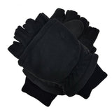 Dents Mens 3M Thinsulate Convertible Lined Half Finger Gloves/Warm Winter Mittens - Black