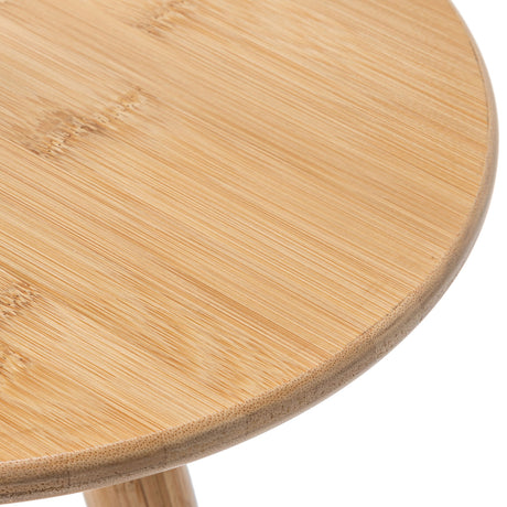 165cm Adjustable Bamboo Tripod Floor Lamp with Linen Shade & Built-In Table