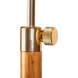 165cm Adjustable Bamboo Tripod Floor Lamp with Linen Shade & Built-In Table